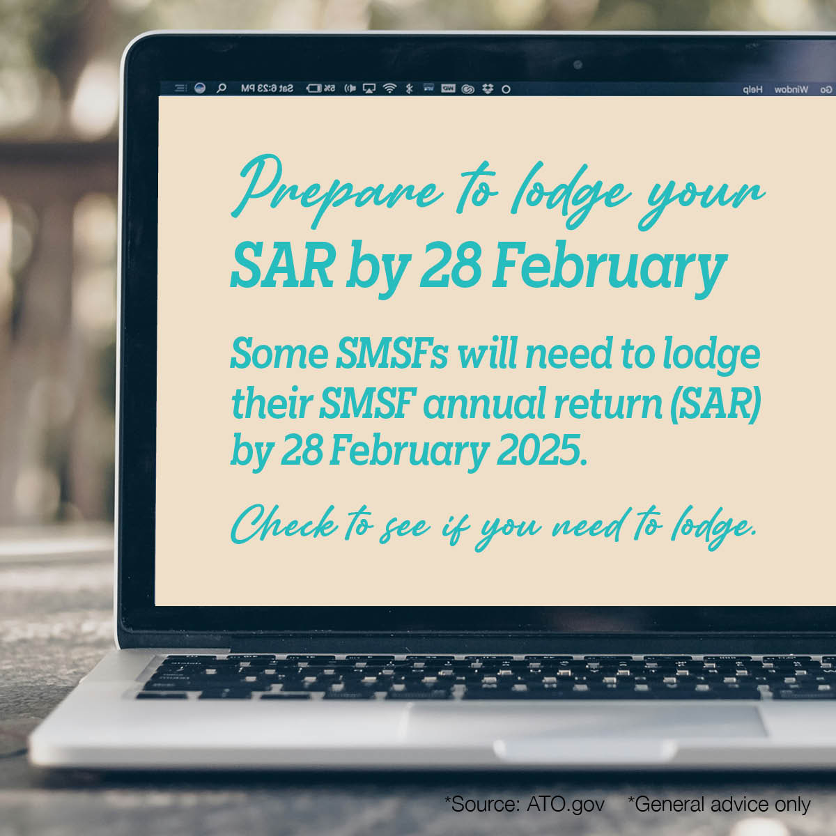 Prepare to lodge your SAR by 28 February