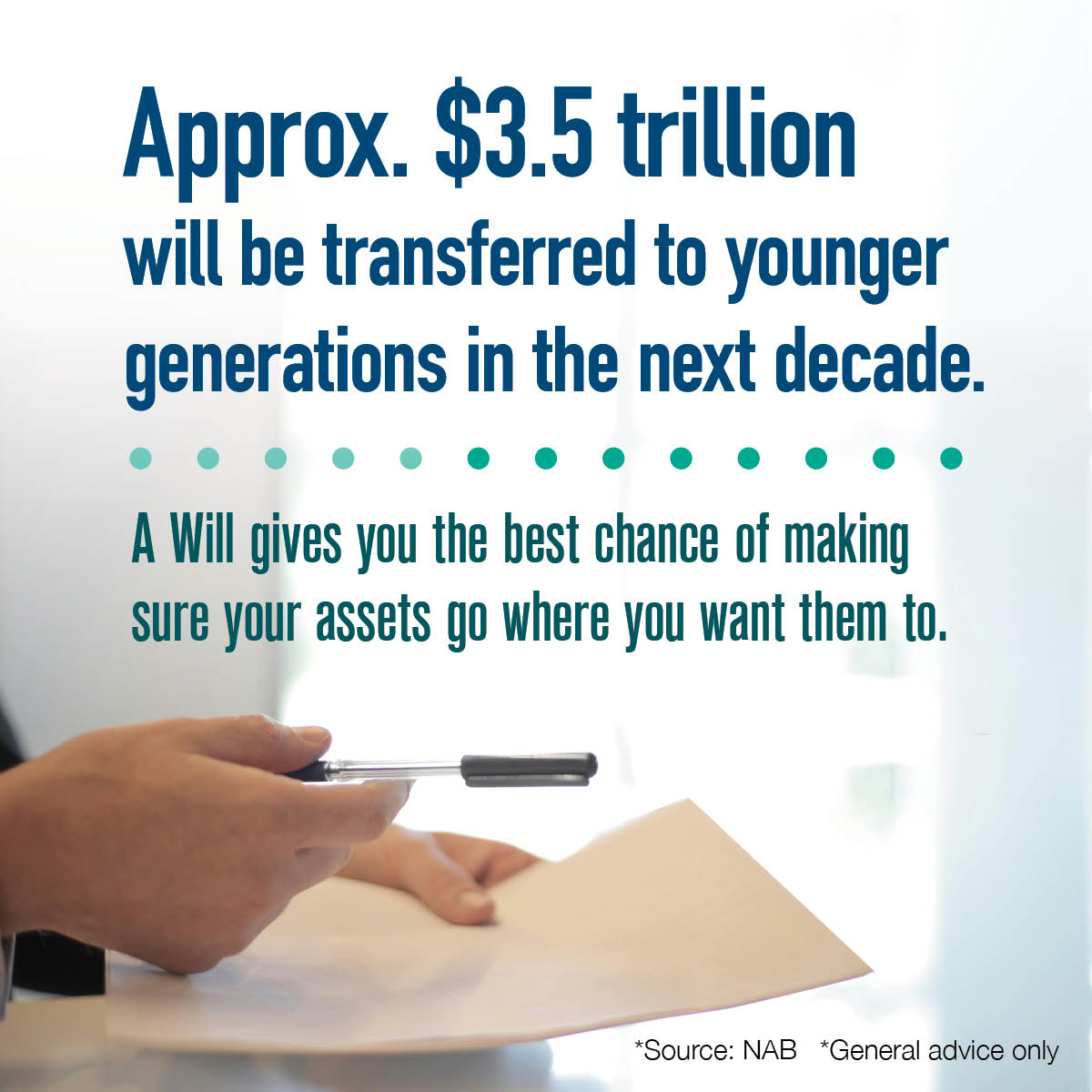 Approx. .5 trillion will be transferred to younger generations in the next decade