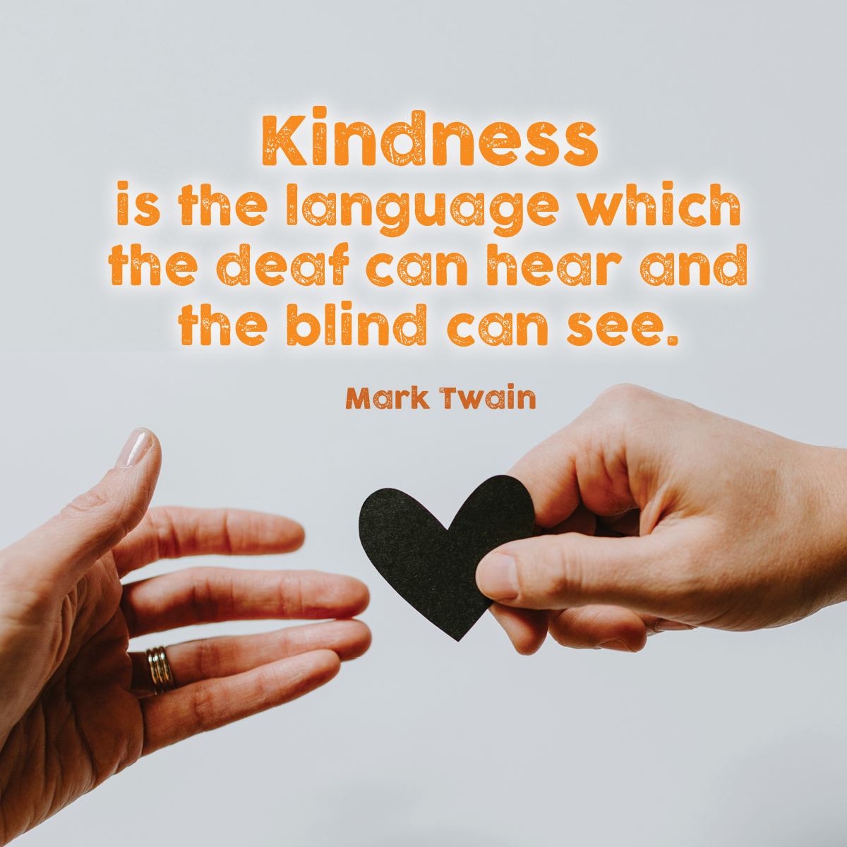 Kindness is the language which the deaf can hear and the blind can see