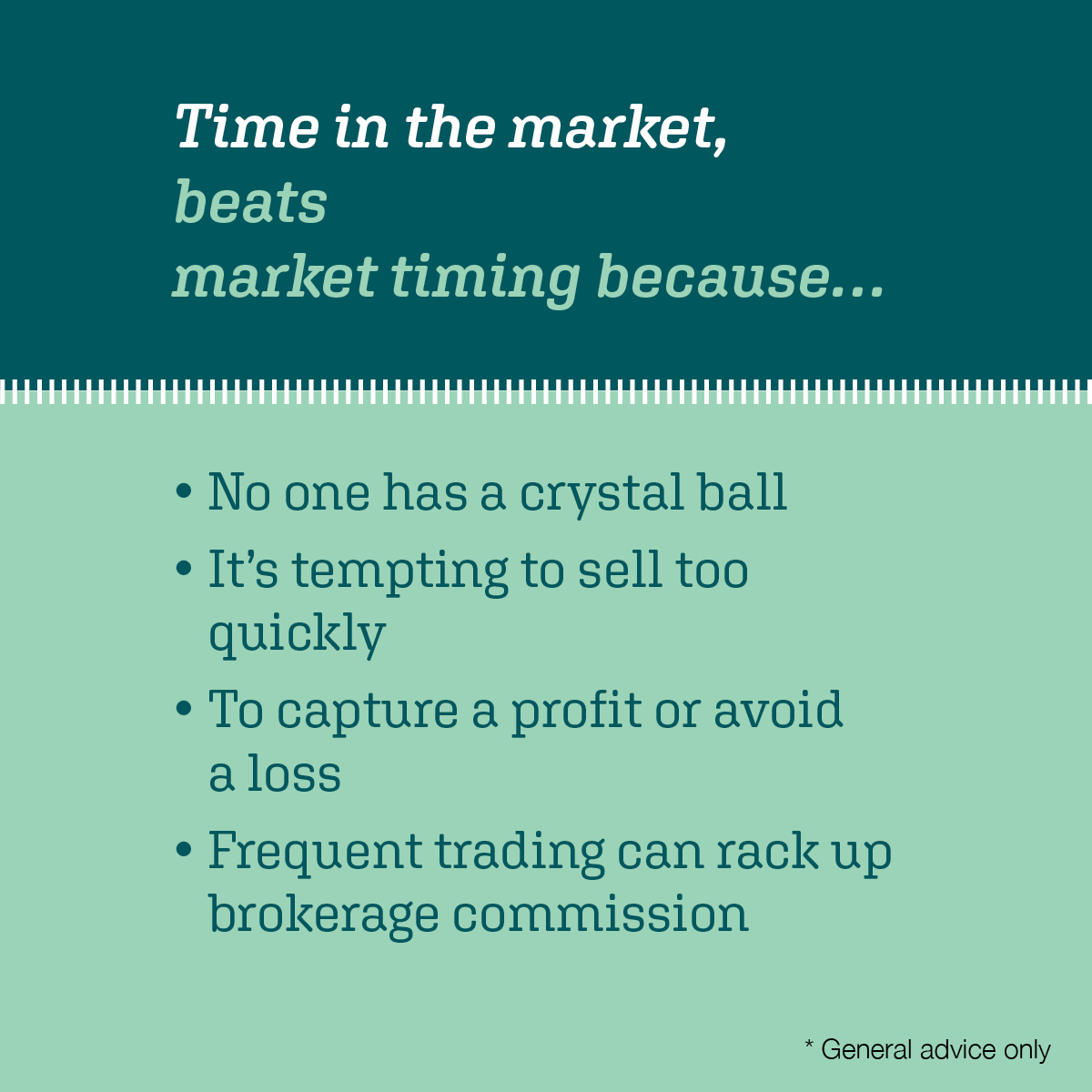 Time in the market, beats market timing because…