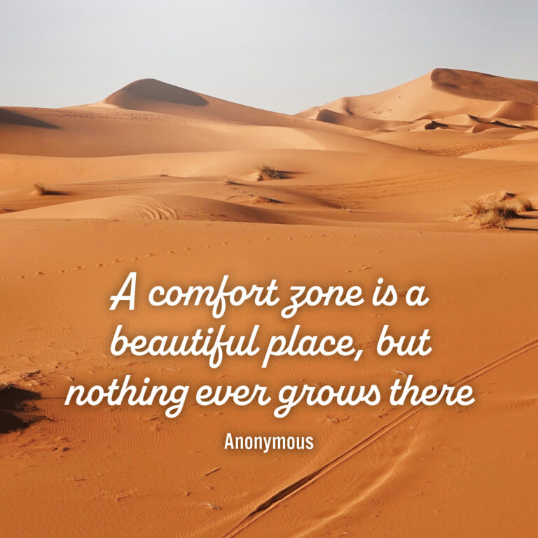 A comfort zone is a beautiful place, but nothing ever grows there