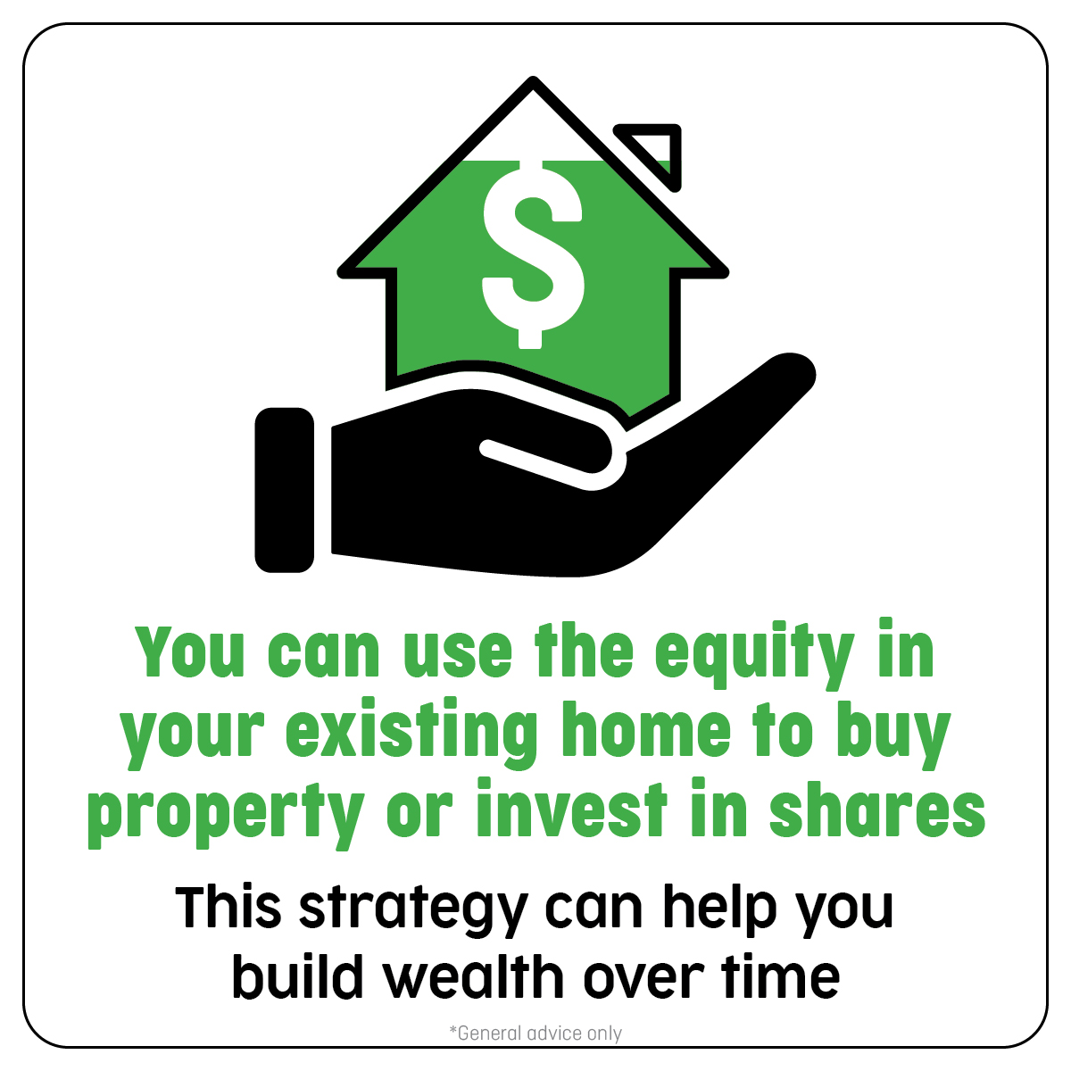 You can use the equity in your existing home to buy property or invest in shares